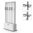 FS display, 2 rotating plates, 8 rods (144), 1 large drawer (244), 1032x1980x400 mm