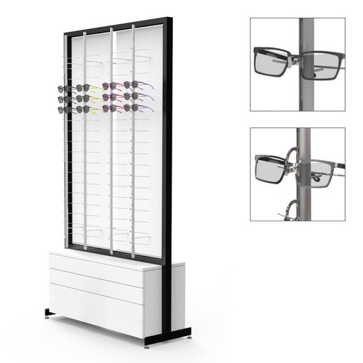 FS prezenter, 2 rotirajuće ploče s 8 cijevi (144), 3 ladice za okvire i etuije (50+50), 1032x1980x400 mm