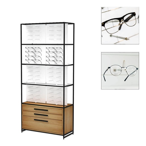 Expositor STK FS, 128 porta monturas MP (128), armario, 930x2035x400 mm