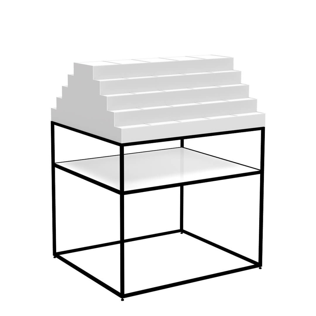 STK Gondola Insel-Display, 1 großer Ablageboden, oben mit 9 Ablagen (50), 900x1150x785 mm