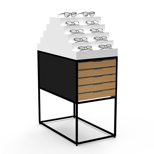 Expositor isla STK Gondola, parte superior con 9 estantes (20), almacenamiento, 400x1150x785 mm