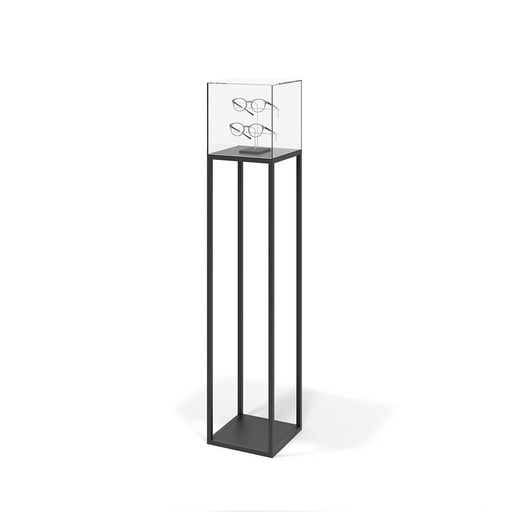 Pedestal STK, estructura con caja de acrilico