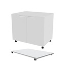 Meuble LAB sans fond, planche sur roulettes, 2 portes, 1000x850x680 mm