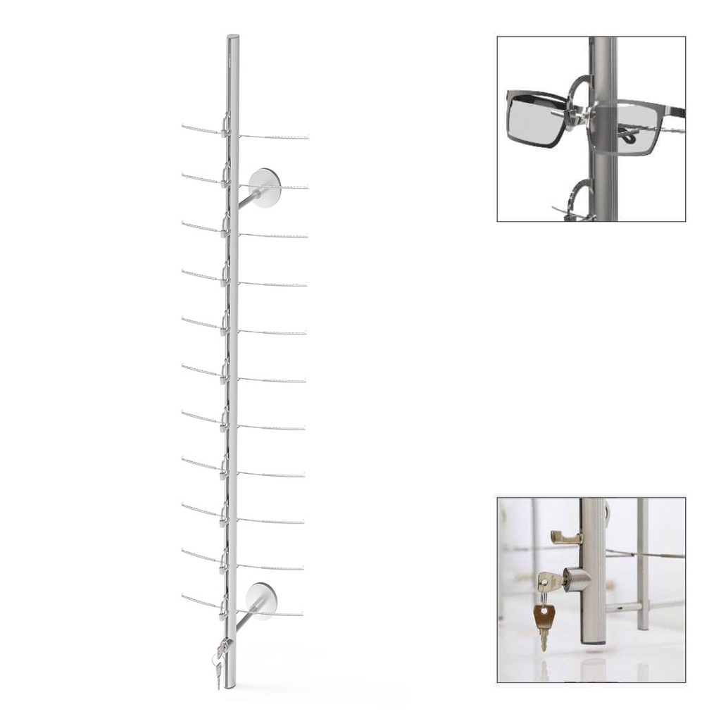Barra RR bloqueable, 11 monturas, 941 mm (70 mm)