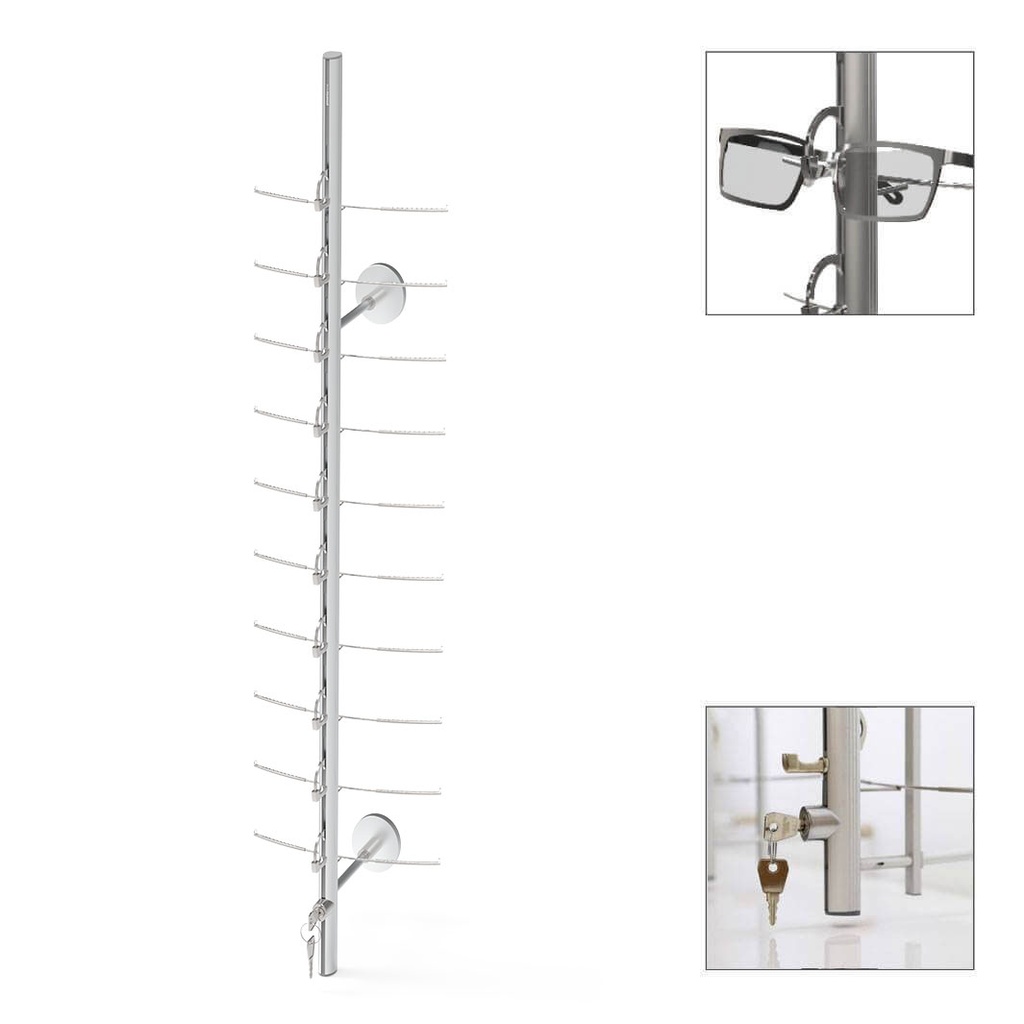 Barra RR bloqueable, 10 monturas, 871 mm (70 mm)